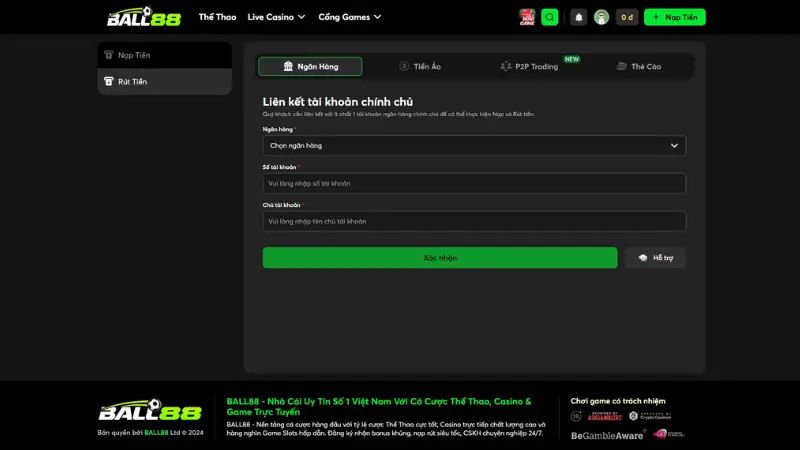 Đăng nhập tài khoản Hong88 trên Ball88 với dữ liệu và số dư được giữ nguyên
